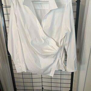 White House Black Market White Wrap Blouse